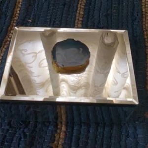 Mirrored jewelry box with blue stone!!